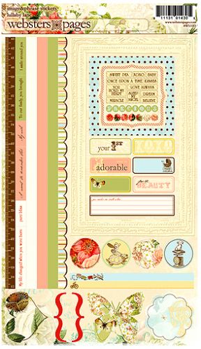 Websters Pages - Lullaby Lane Collection - Cardstock Stickers - Image and Phrase