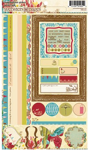 Websters Pages - Garden Gala Collection - Cardstock Stickers - Image and Phrase