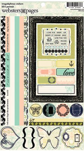 Websters Pages - Lifes Portrait Collection - Cardstock Stickers - Image and Phrase