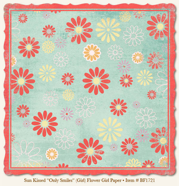 My Minds Eye - Breaking Free - Sun Kissed - "Only Smiles" (Girl) Flower Girl Paper (die cut)