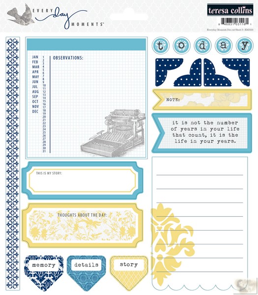 Teresa Collins Designs: Everyday Moments: Die Cut Sheet 3