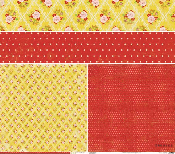 Crate Paper - Emma's Shoppe - Dresses 12x12 Double Sided Patterned Paper