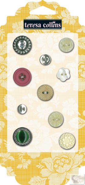 Teresa Collins Designs: Fabrications Canvas: Chipboard Buttons
