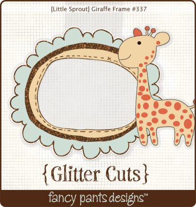 Fancy Pants - Little Sprout  Giraffe Frame Glitter Cut