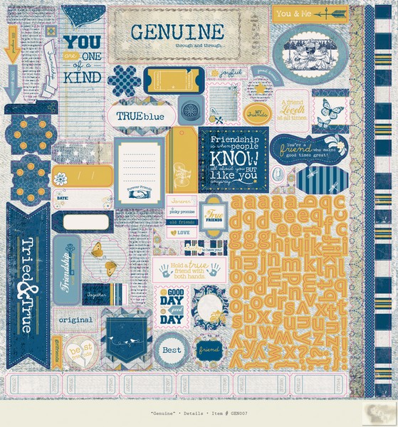 Authentique - Genuine - Details 12x12 Sticker sheet