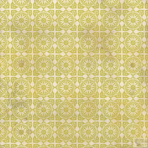 My Minds Eye - Indie Chic - Citron - Time - Honeydew 12X12 Paper