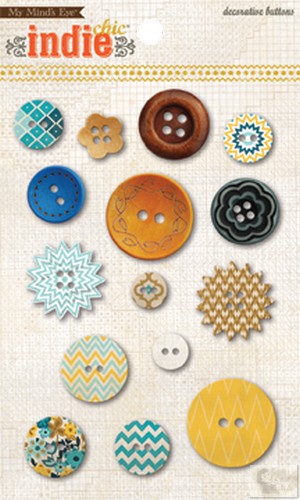 My Minds Eye - Indie Chic - Nutmeg - Family - Buttons