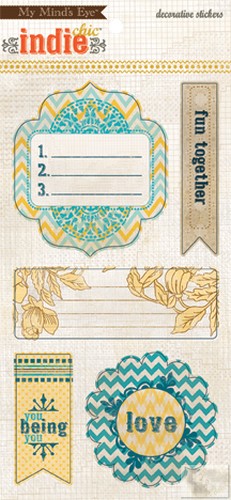My Minds Eye - Indie Chic - Nutmeg - History - Decorative Sticker