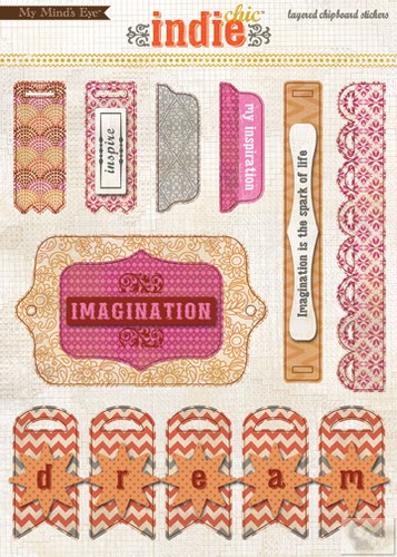 My Minds Eye - Indie Chic - Saffron - Birds - Layered Chipboard