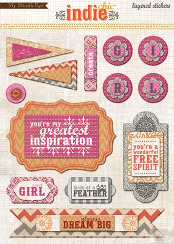 My Minds Eye - Indie Chic - Saffron - Create - Layered Sticker