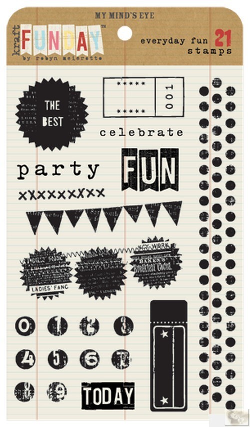 My Minds Eye - Kraft Funday -Everyday Fun - Stamps