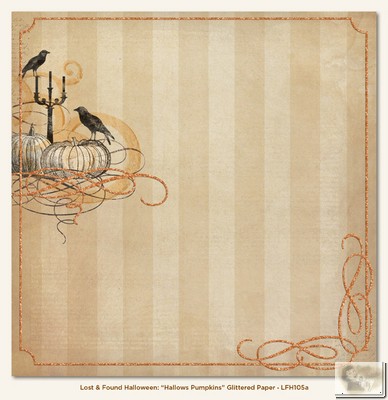 My Minds Eye - Lost & Found Halloween - Hallows Pumpkins Glittered Paper