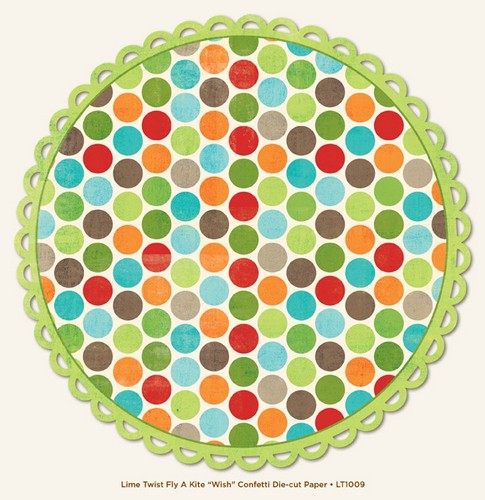 My Minds Eye - Lime Twist - Fly a Kite - Wish - Confetti Die-cut Paper