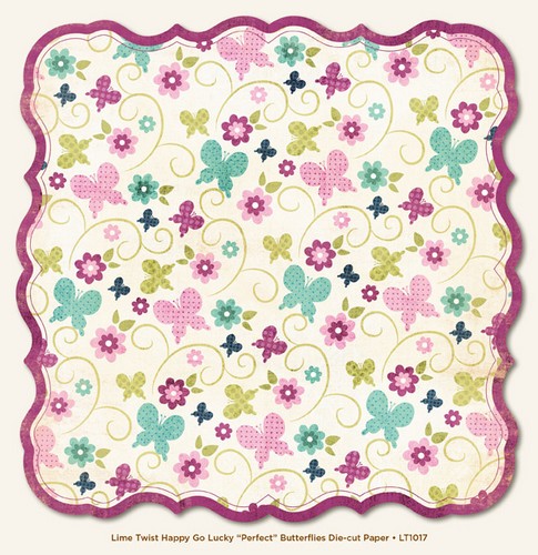 My Minds Eye - Lime Twist - Happy Go Lucky - Perfect - Butterflies Die-cut Paper