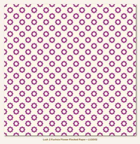 My Minds Eye - Lush Fuchsia Flower Flocked Paper