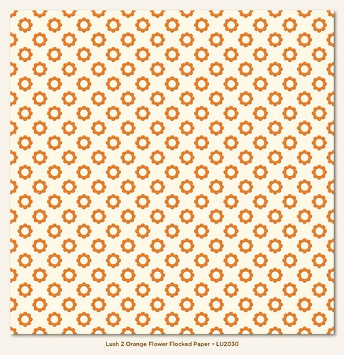 My Minds Eye - Lush Orange Flower Flocked Paper