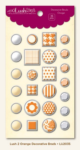 My Minds Eye - Lush Orange Decorative Brads