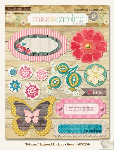 My Minds Eye - Miss Caroline - Dolled Up - Princess Layered Stickers