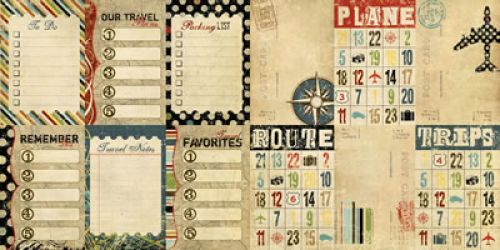 Simple Stories by Memory Works - Destinations - Vertical Journaling Elements 12x12 Double Sided Patterned Paper