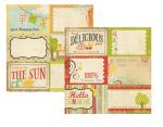 Simple Stories by Memory Works - 100 Days of Summer - 4x6 Journaling Card Elements #1 12x12 Double Sided Patterned Paper