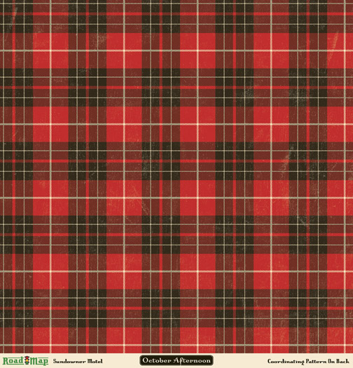 October Afternoon - Road Map - Pattern Paper - Sundowner Motel