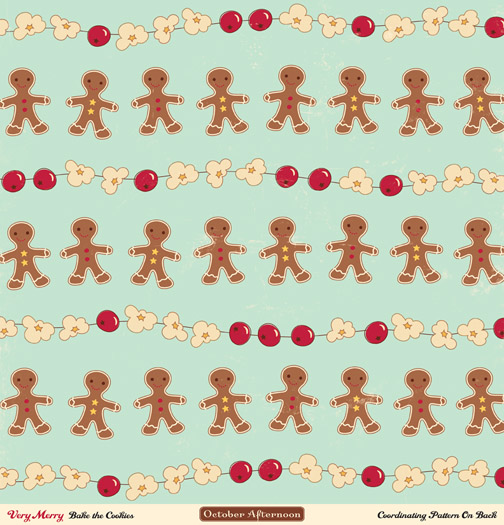 October Afternoon - Very Merry - Pattern Paper - Bake the Cookies