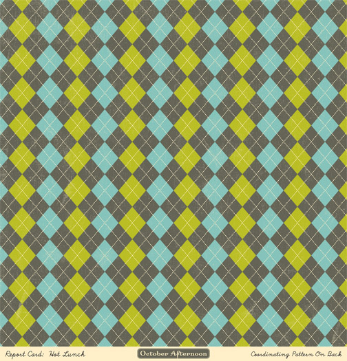 October Afternoon - Report Card - Pattern Paper - Hot Lunch