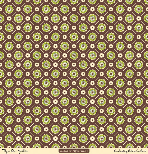 October Afternoon - Fly a Kite - Pattern Paper - Garden