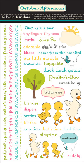 October Afternoon - Ducks in a Row - Rub-ons - Just Ducky (Color)