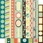 Cosmo Cricket - Social Club - Borders 12x12 Double Sided Patterned Paper