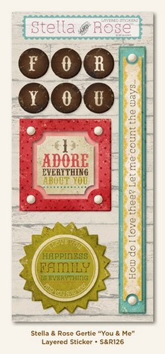 My Minds Eye - Stella and Rose - Gertie - "You & Me"  Layered Sticker