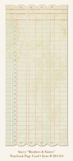 My Minds Eye - So Sophie - Savvy - "Brothers & Sisters" Notebook Page Card
