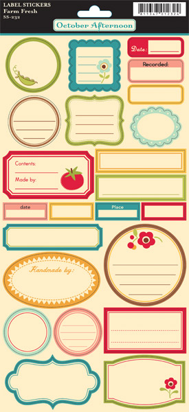 October Afternoon - Farm Fresh - Sticker Label Sheet