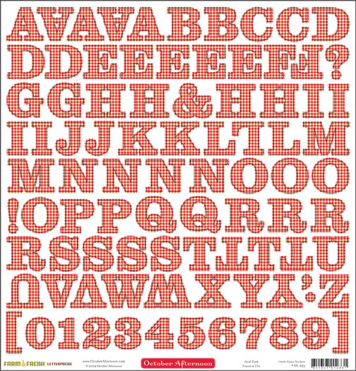 October Afternoon - Farm Fresh - Sticker 12X12 Alpha Sheet