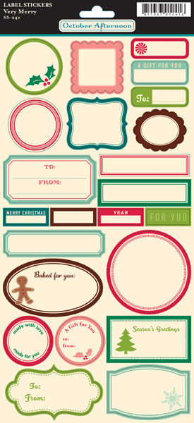 October Afternoon - Very Merry - Sticker Word Sheet