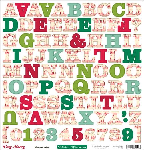 October Afternoon - Very Merry - Sticker 12x12 Alpha Sheet