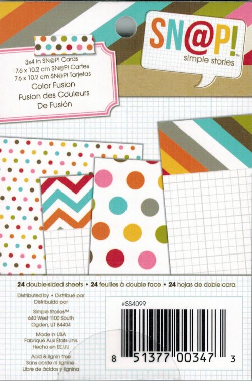 Simple Stories 3x4 Sn@p! Cards - Color Fusion