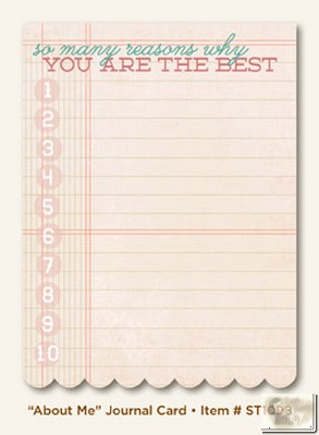 My Minds Eye - The Sweetest Thing - Lavender - About Me Journal Card