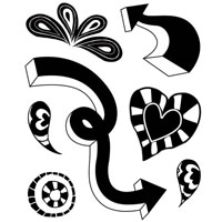 Basic Grey - Lime Rickey - Whirlie Arrows Bitsy Stamp