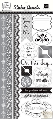 Echo Park - EP Mini Themes - Just Married Sticker