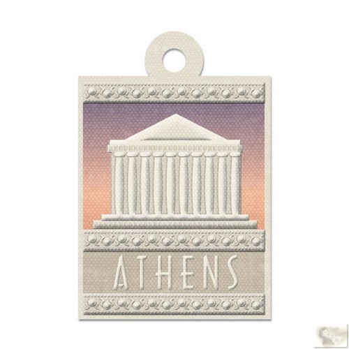 We R Memory Keepers - Destination Die Cut Embossed. Tags - Athens