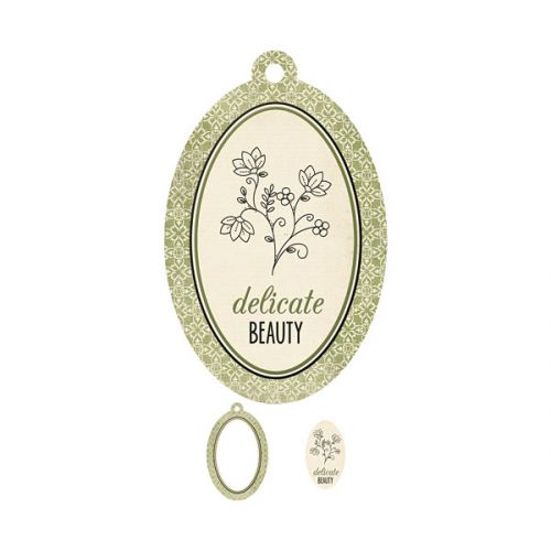 We R Memory Keepers - Antique Chic - 2 Piece Die Cut Tag - Delicate