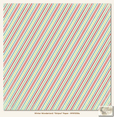 My Minds Eye - Winter Wonderland - Stripes Paper