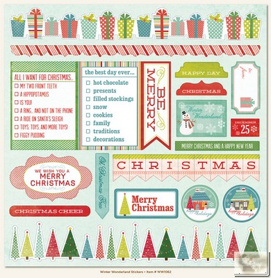 My Minds Eye - Winter Wonderland - 12x12 Sticker Accessories Sheet